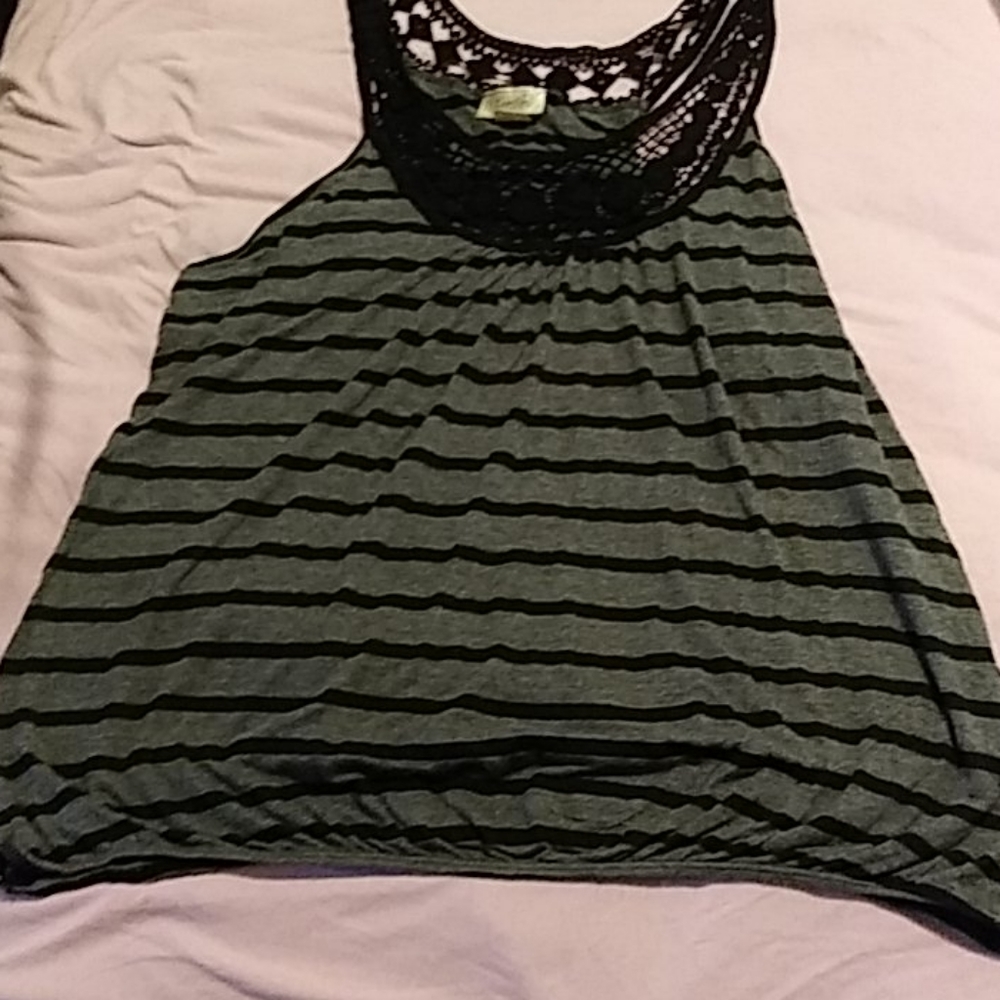 Black and gray loose tank top